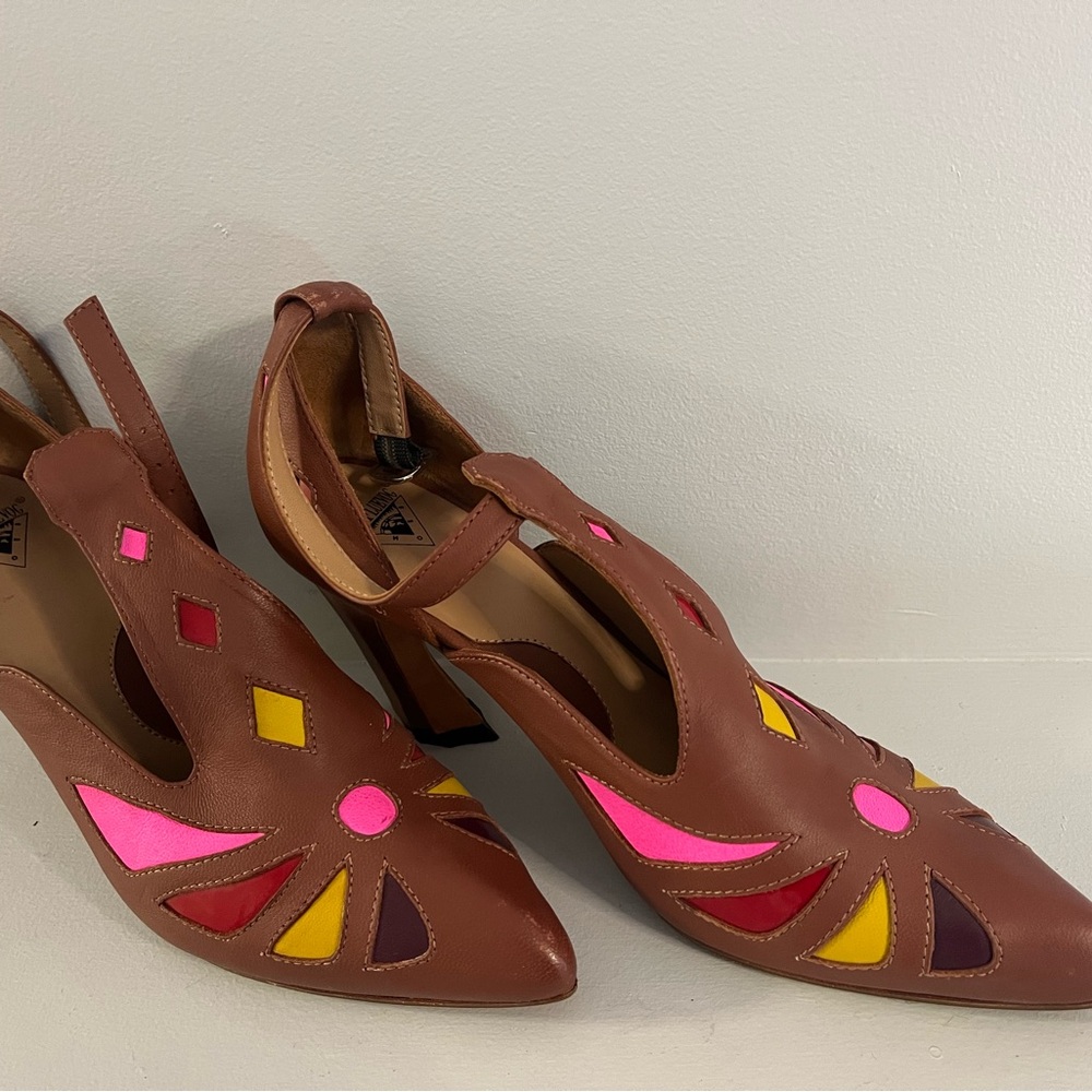 Stylish Brown Multi-Color Women's Heels
